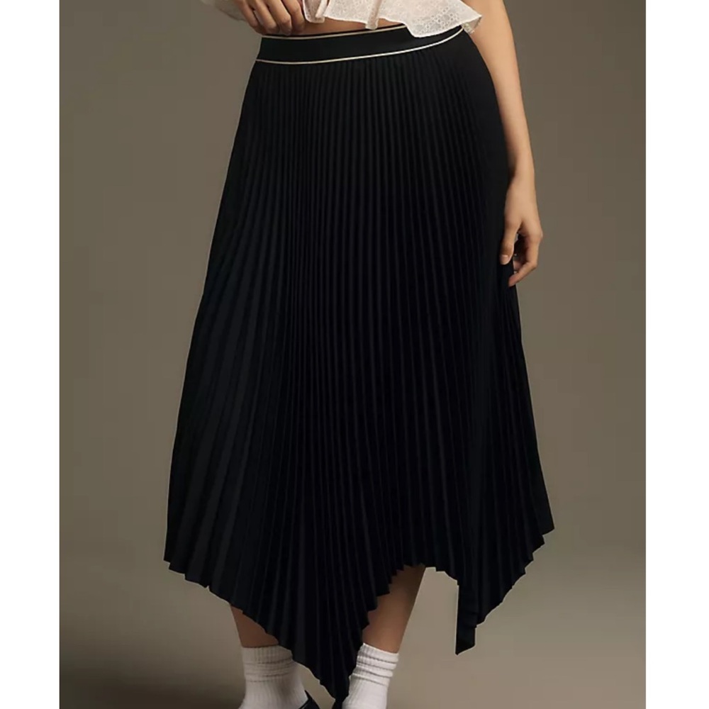 Anthropologie Asymmetrical Pleated Skirt